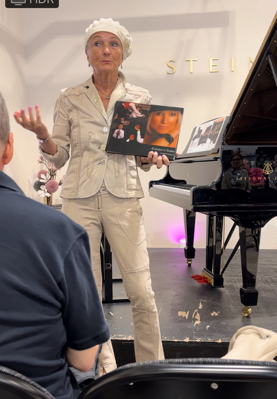 Valentina presenting Evolution in Scales at Steinway event